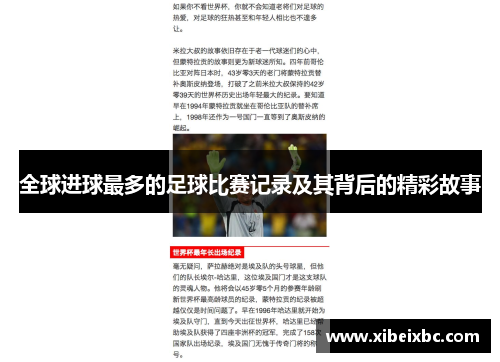 全球进球最多的足球比赛记录及其背后的精彩故事