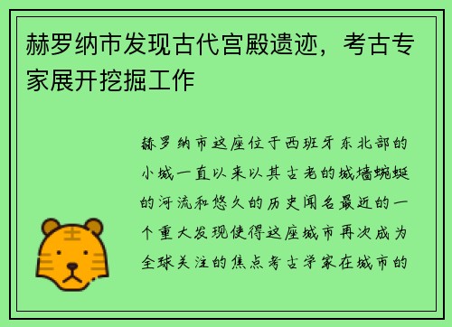 赫罗纳市发现古代宫殿遗迹，考古专家展开挖掘工作